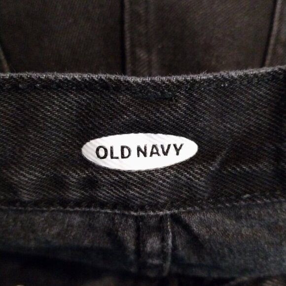 Old Navy Womens Distressed Raw Hem Cut Off Denim Jean Shorts Size 10 Black - Picture 3 of 4